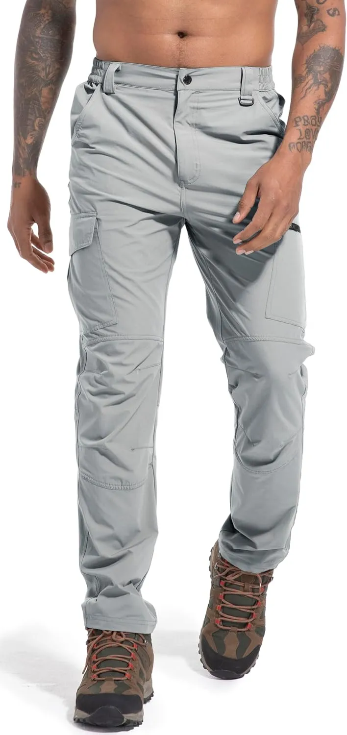 Men's Lightweight Hiking Cargo Work Pants Quick Dry Water Resistant Fishing Travel Climbing Outdoor Stretch Pants