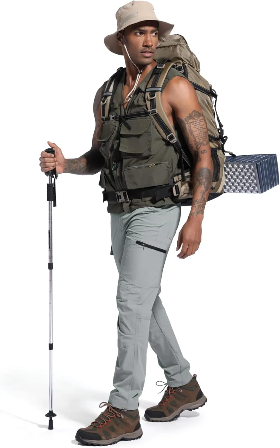 Men's Lightweight Hiking Cargo Work Pants Quick Dry Water Resistant Fishing Travel Climbing Outdoor Stretch Pants