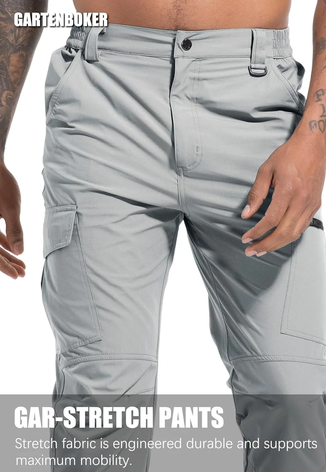 Men's Lightweight Hiking Cargo Work Pants Quick Dry Water Resistant Fishing Travel Climbing Outdoor Stretch Pants