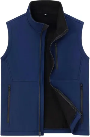Men's Lightweight Softshell Vest Outerwear Windproof Puffer Sleeveless Jacket for Golf Running