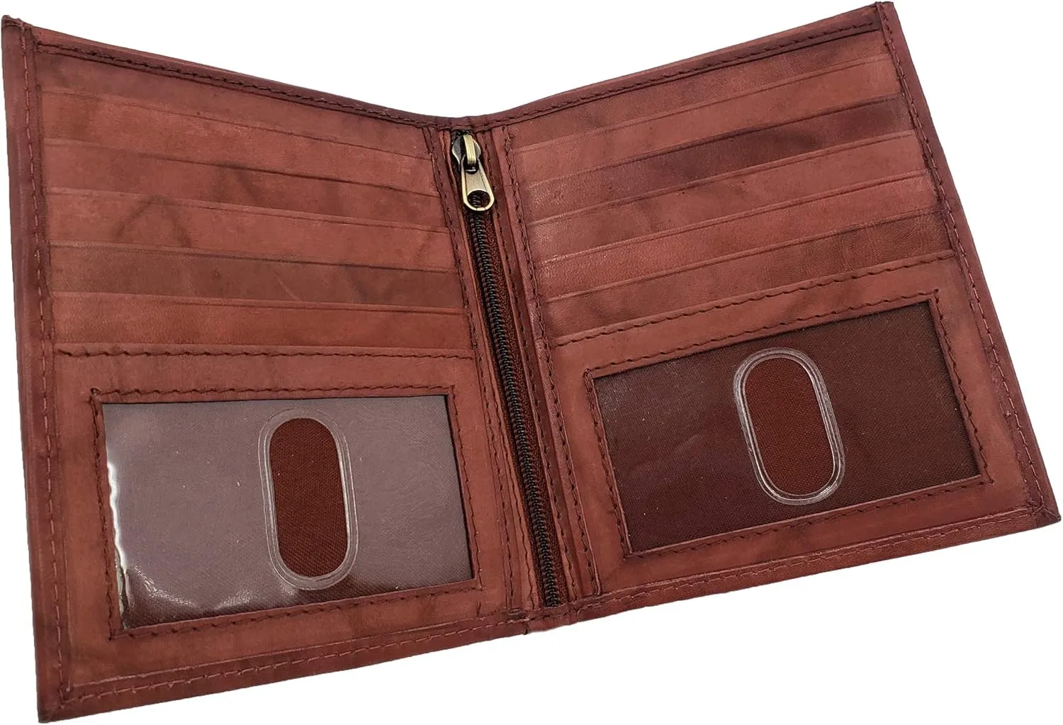 Men's RFID Bifold Wallet - Cowhide Leather, European Hipster, Two ID, BD