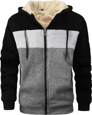 Men's Winter Heavyweight Jacket Thermal Fleece Jackets Full Zip Sherpa Lined Warm Thick Coats