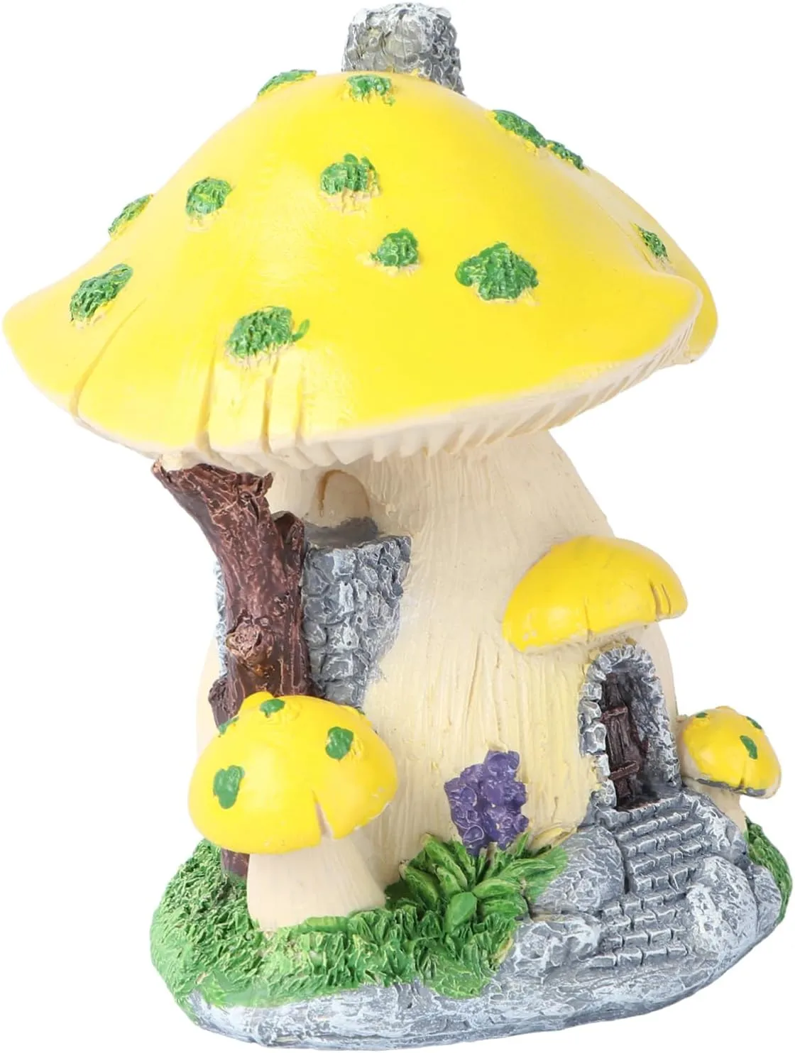 MERRYHAPY Creative Mushroom House Miniature Landscape Decor Yellow Bonsai Ornament for Landscape Decoration Cute Gardening Props for Home and Terrarium