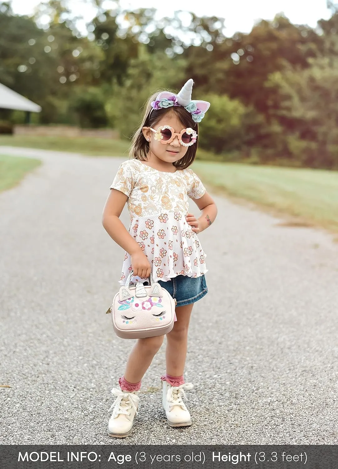 mibasies Toddler Purse for Little Girls Handbags Kids Age 3-8 Unicorn Pink purse