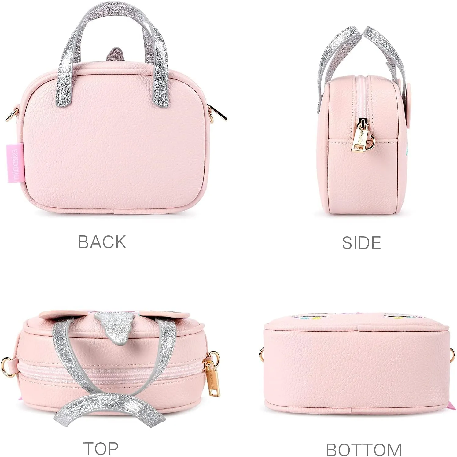 mibasies Toddler Purse for Little Girls Handbags Kids Age 3-8 Unicorn Pink purse