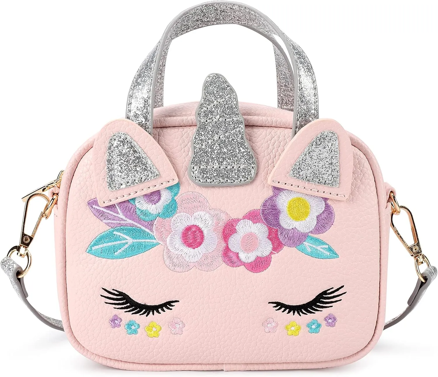mibasies Toddler Purse for Little Girls Handbags Kids Age 3-8 Unicorn Pink purse
