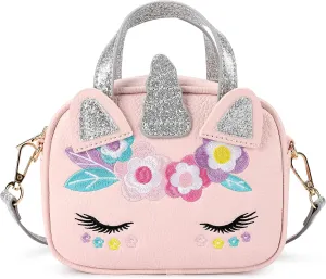 mibasies Toddler Purse for Little Girls Handbags Kids Age 3-8 Unicorn Pink purse