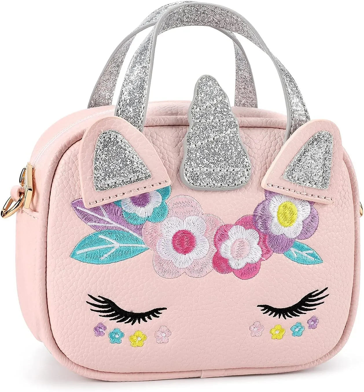 mibasies Toddler Purse for Little Girls Handbags Kids Age 3-8 Unicorn Pink purse