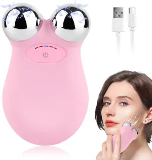 Microcurrent Facial Devices, Mini Microcurrent Face Lift Device Face Massager for Face Lifting and Facial Sculpting(Pink)