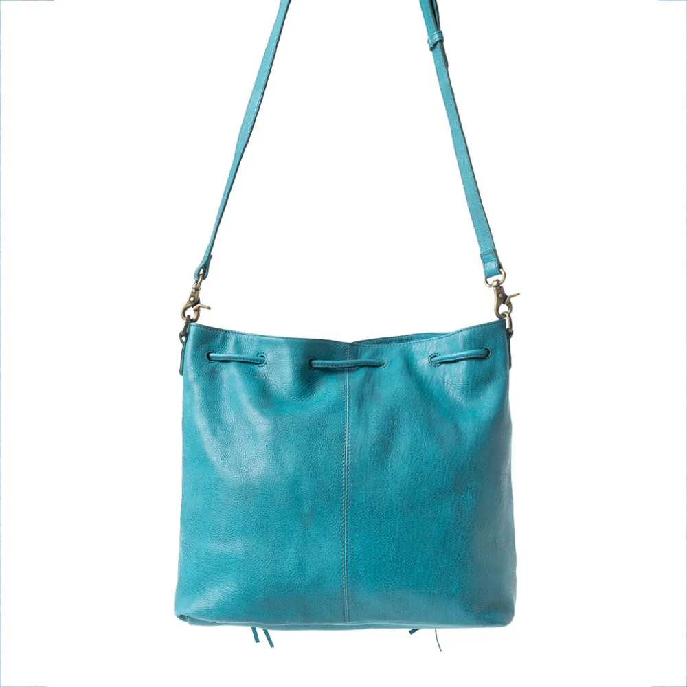 Mika Saddle Bucket Bag In Blue