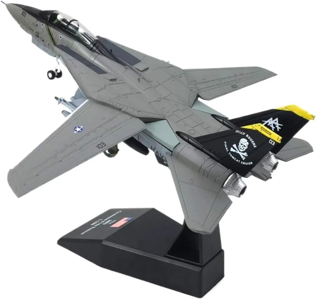 Mini Aircraft Model 1:100 for Tomcat F-14 Fighter Simulation Alloy Aircraft Model Wing Movable Collection Finished Airplane Kit