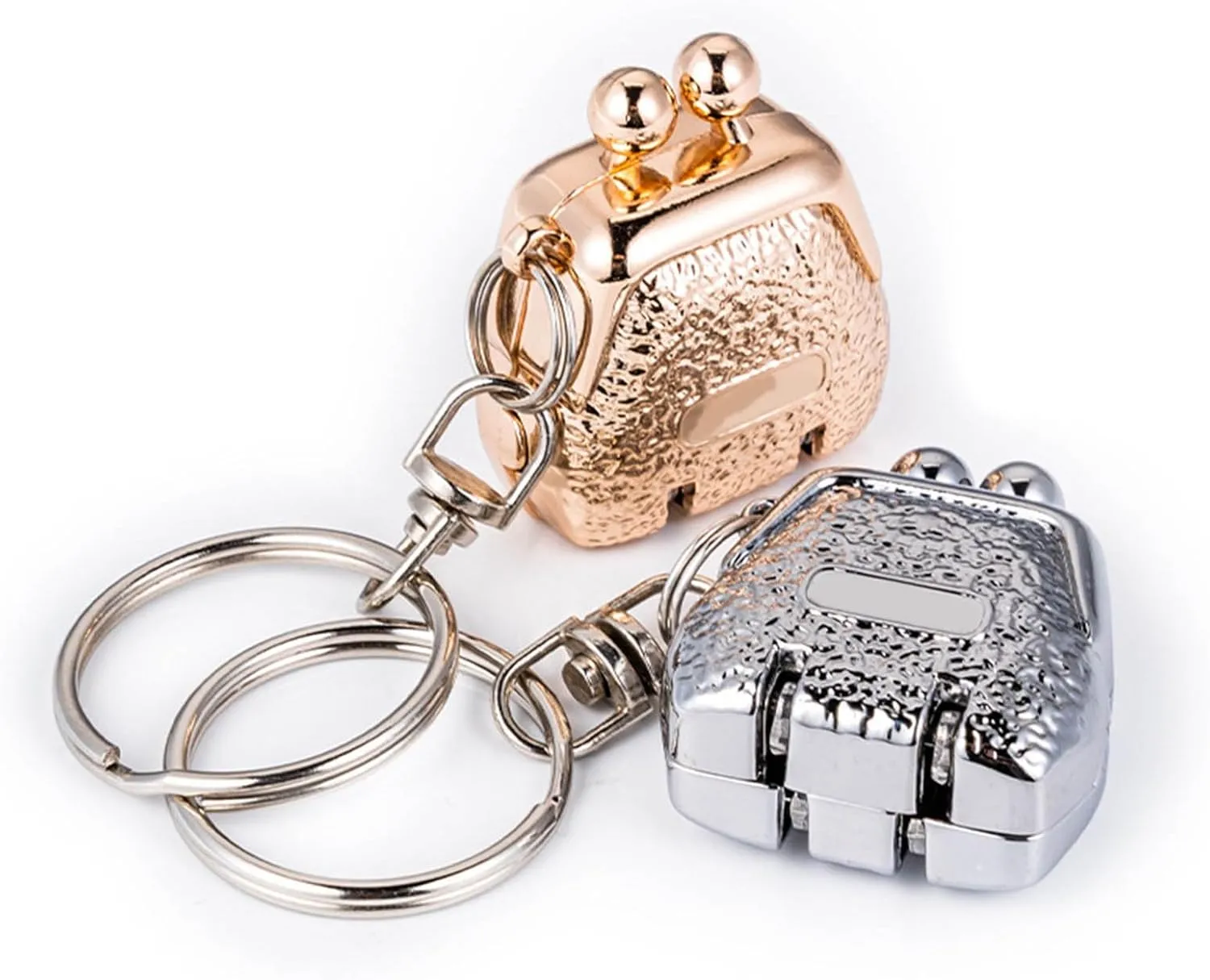 Mini Bag-Shaped Folding Nail Clippers, Stainless Steel Mini Fingernail Clipper with Keyring, Convenient Practical (Champagne,One Size)