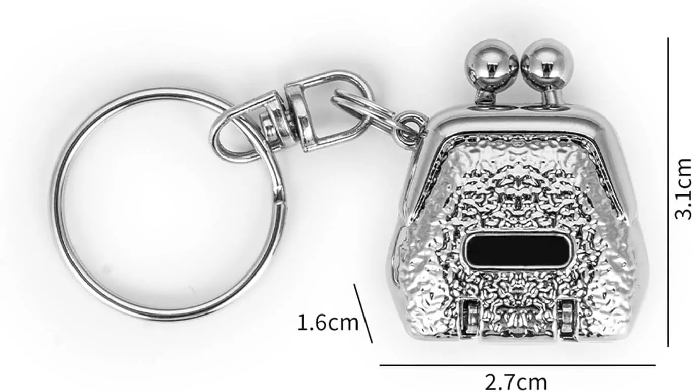 Mini Bag-Shaped Folding Nail Clippers, Stainless Steel Mini Fingernail Clipper with Keyring, Convenient Practical (Champagne,One Size)