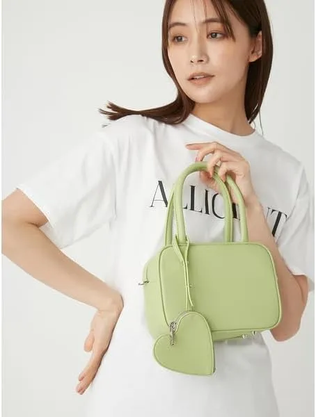 Mini Boston Bag with Heart Pouch Charm