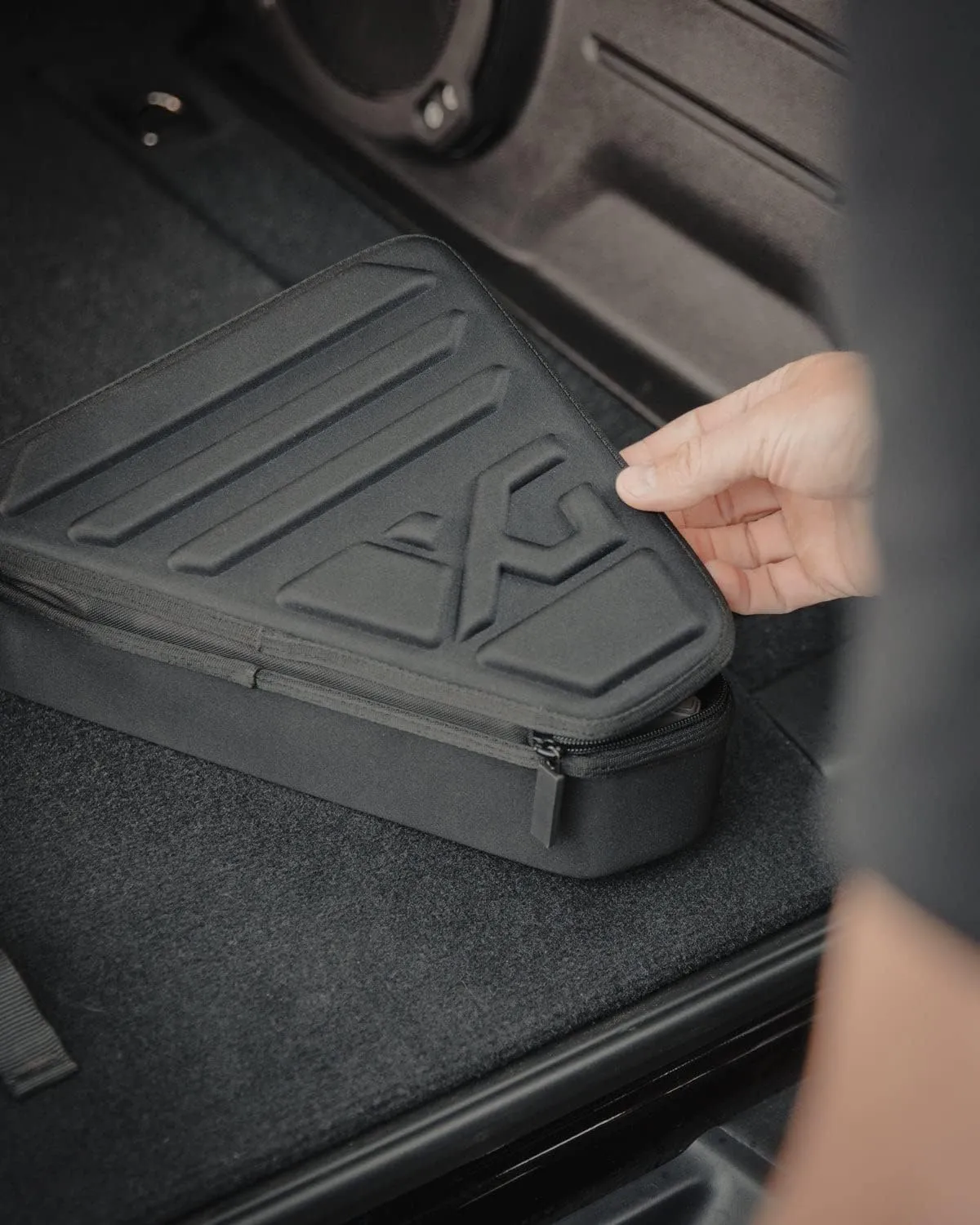 Mini Case Right | Compression Molded Triangle Shaped Shell with Configurable Dividers | Fits Inside Gama Bag | Protective Storage for Fragile Items | Right Side