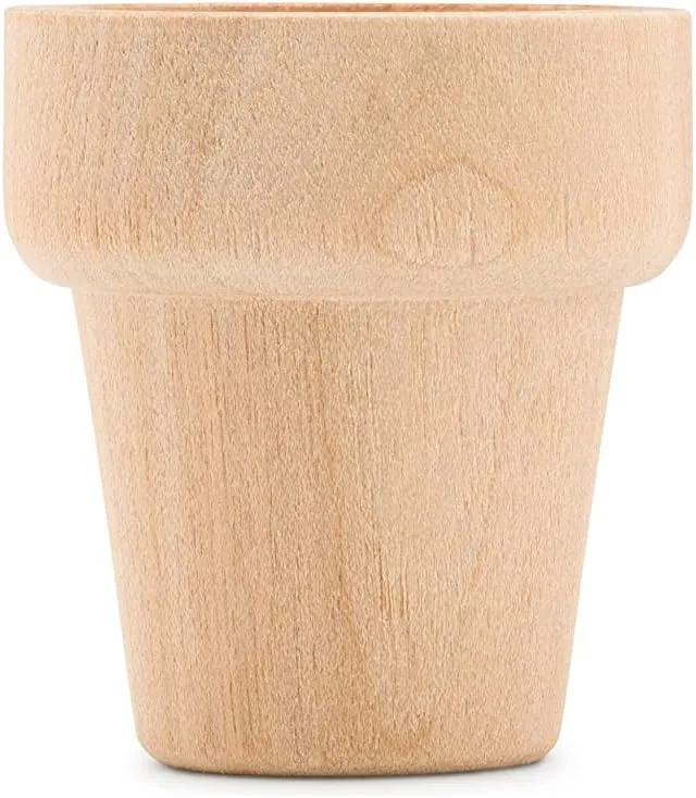 Mini Craft Flower Pot 5/8-inch x 9/16-inch, Pack of 250 Unfinished Flower Pot for Diorama, Model & Dollhouse, by Woodpeckers