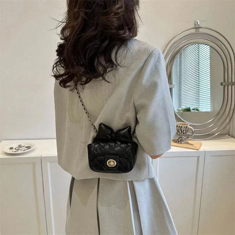 Mini Designer Luxury Shoulder Bag Toddler Princess Baby Girls Pink Bow Handbag Little Girl Cute Crossbody Purse