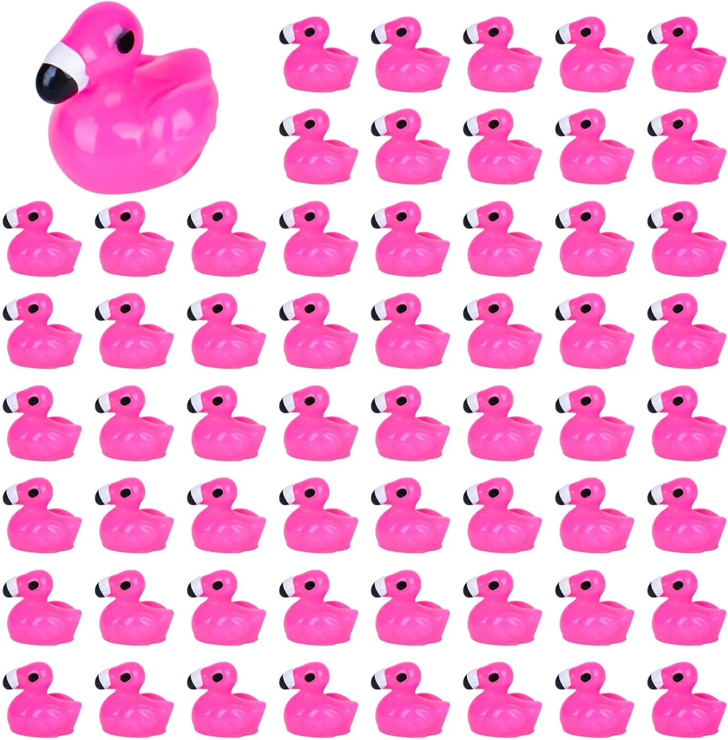Mini Flamingos 200 Pack - Cute Tiny Pink Flamingos to Hide, Mini Resin Flamingo Ducks Figurines for Cake, Yard, Fairy Garden, Dollhouse, Landscape and Crafts