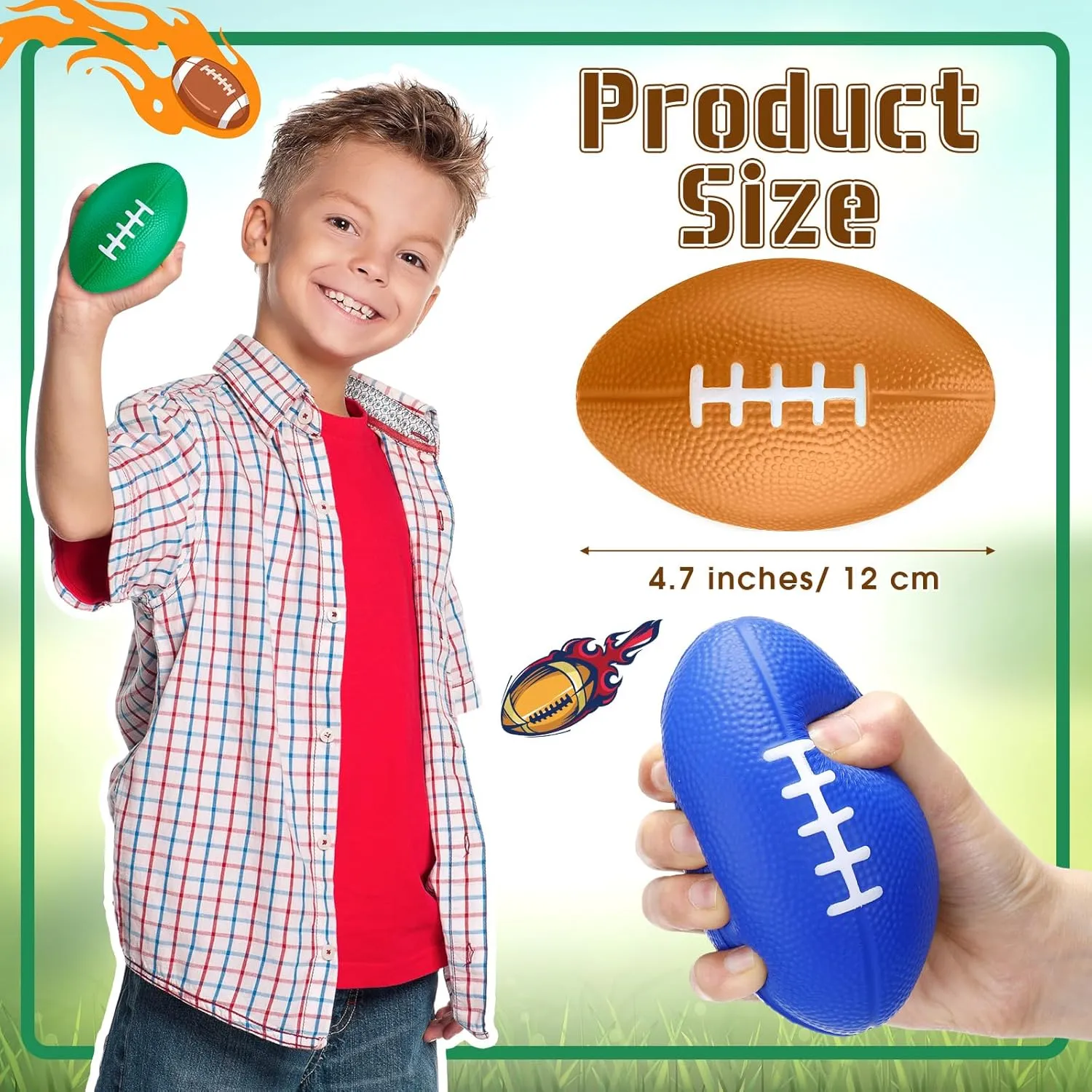Mini Foam Footballs 4.7 Inch Tiny Soft Sports Stress Small Colorful Toy Football for Boys Girls School Carnival Reward Game Party Bag Gift Fillers
