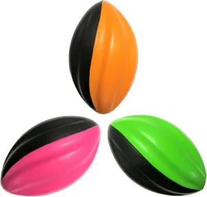 Mini Football 3-Pack - 5" Spiral Foam Small Footballs for Kids - Soft, Easy Grip Toddler (Pink, Orange, Green)