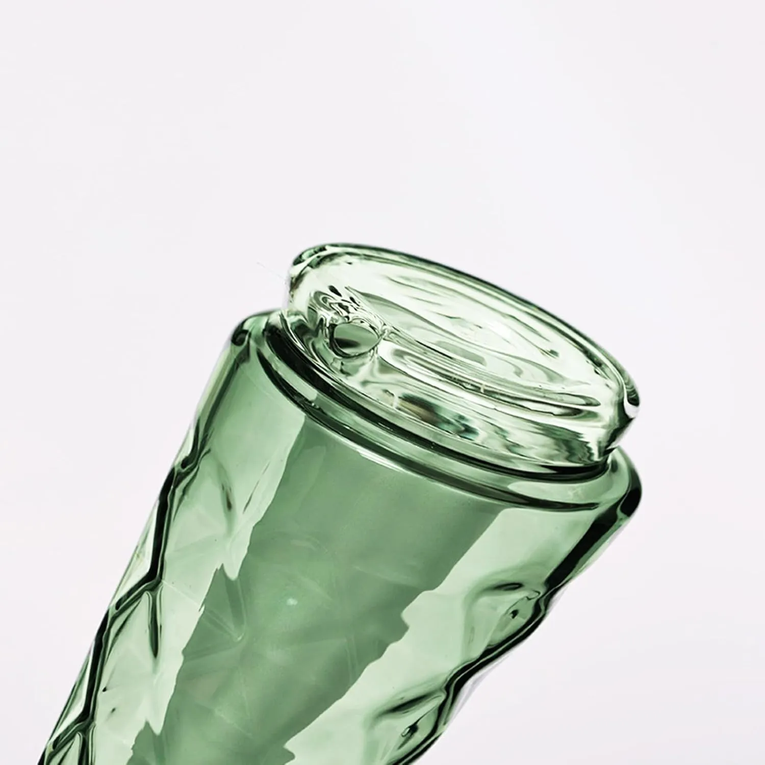 Mini Gradient Crystal Vase, Replacement Top for Table Decoration, Clear Bud Vases in Bulk for Flower (Blue-Green)