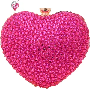 Mini Heart Rhinestone Purse - Wedding Clutch Bag for Dinner Party