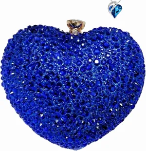 Mini Heart Rhinestone Purse - Wedding Clutch Bag for Dinner Party