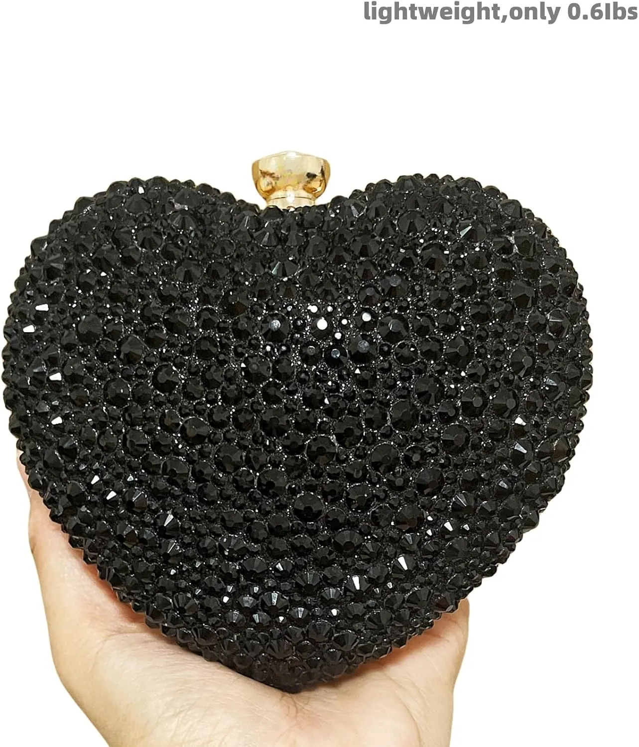 Mini Heart Rhinestone Purse - Wedding Clutch Bag for Dinner Party