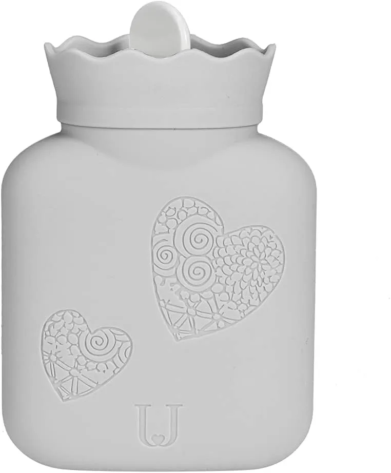 Mini Hot Bottle Bag for Hand and Feet Warmer, for Home and Travel (Grey)