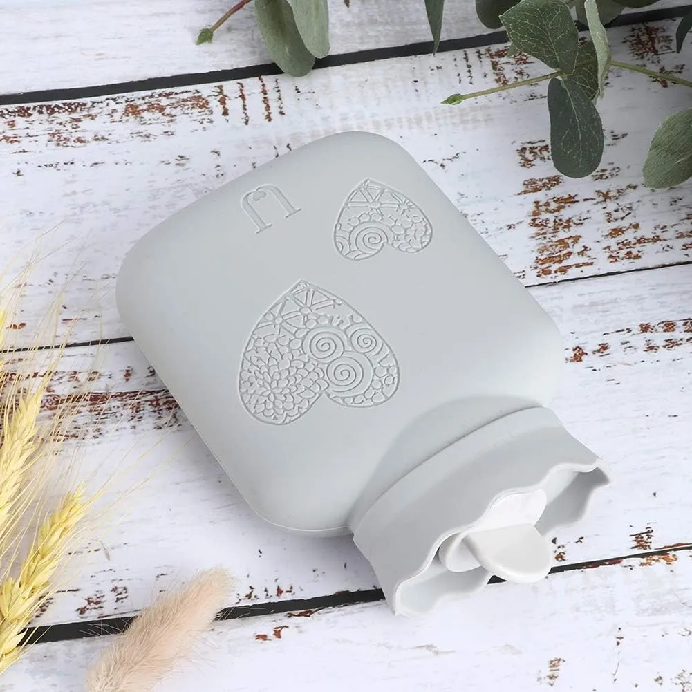 Mini Hot Bottle Bag for Hand and Feet Warmer, for Home and Travel (Grey)