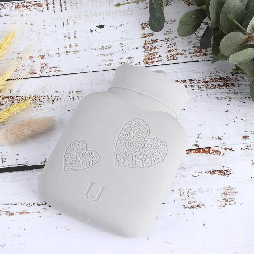 Mini Hot Bottle Bag for Hand and Feet Warmer, for Home and Travel (Grey)