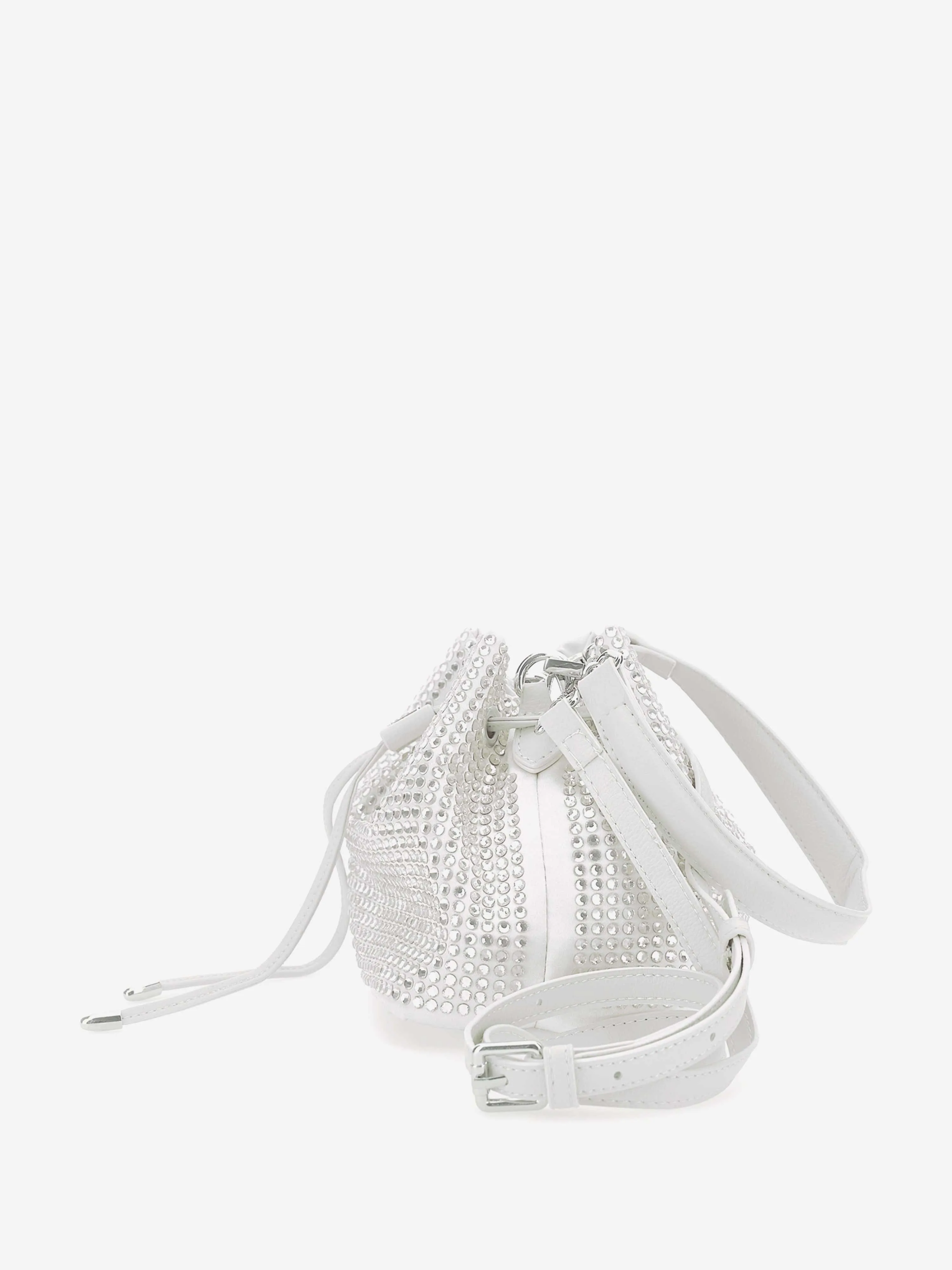 Monnalisa Girls Diamante Bucket Bag in Silver (19cm)