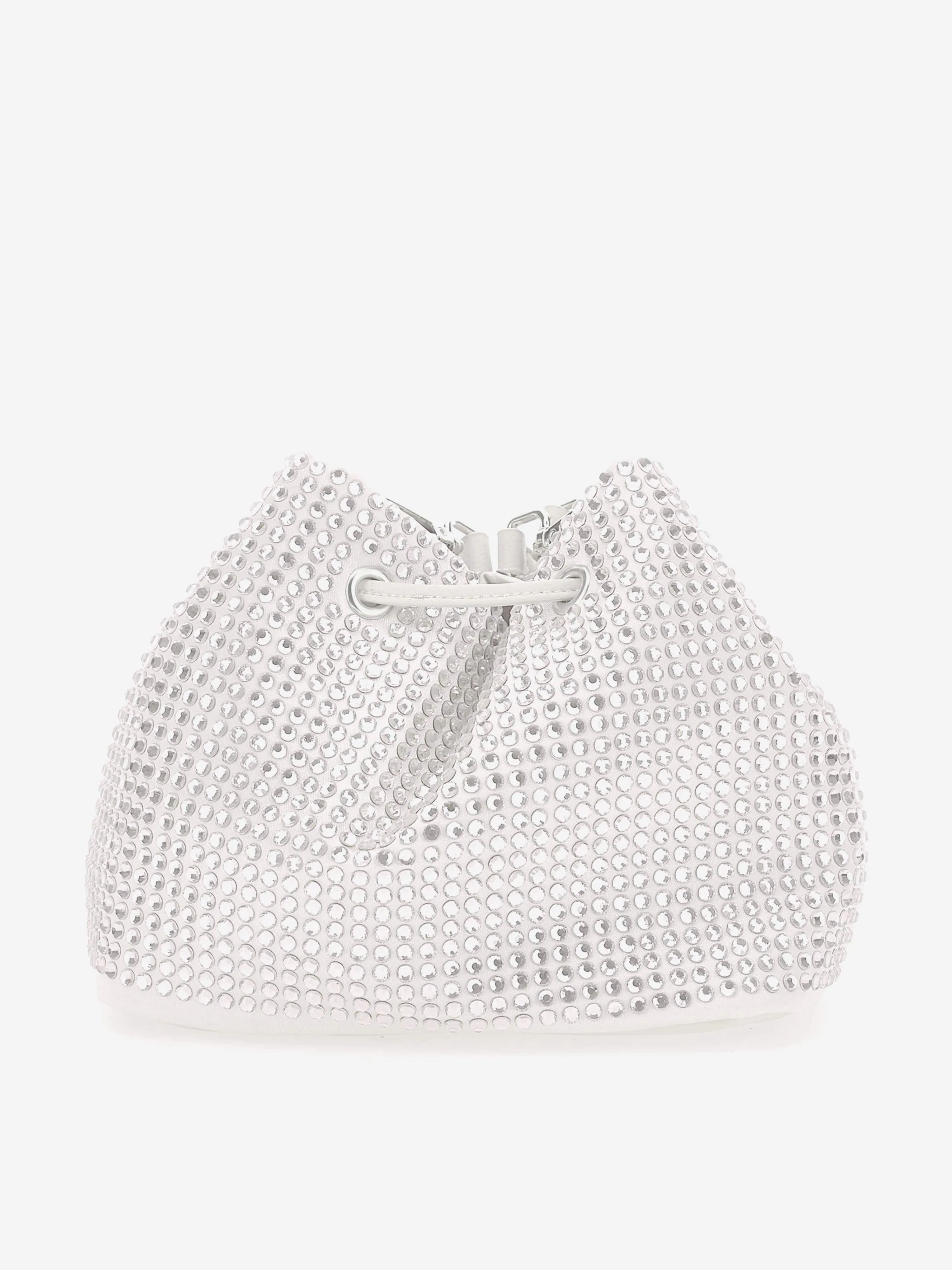 Monnalisa Girls Diamante Bucket Bag in Silver (19cm)