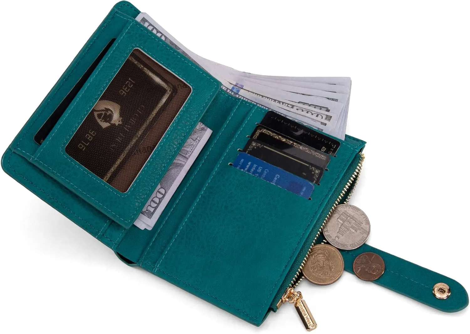 Montana West Ladies' Bifold RFID Blocking Anti Theft Wallet with Zipper Coin Pocket