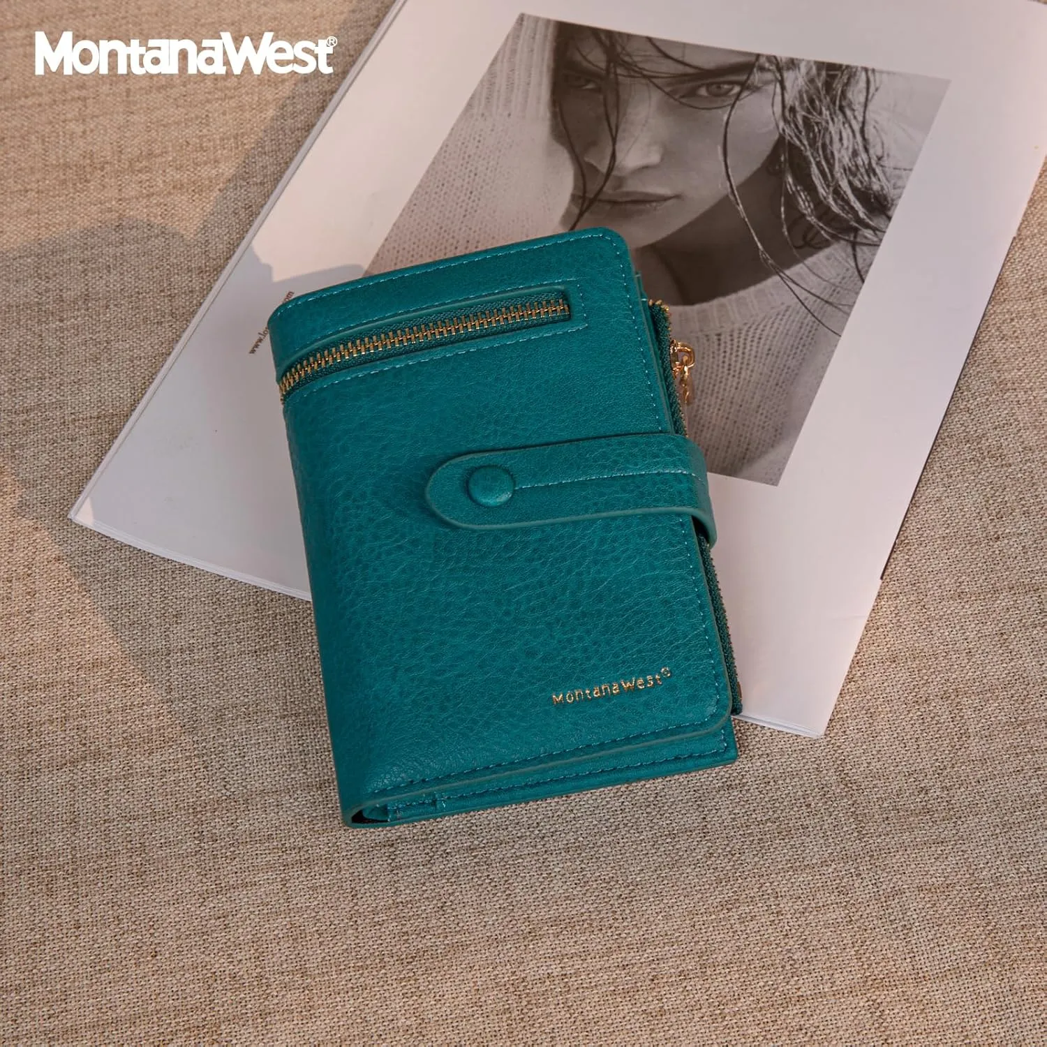 Montana West Ladies' Bifold RFID Blocking Anti Theft Wallet with Zipper Coin Pocket