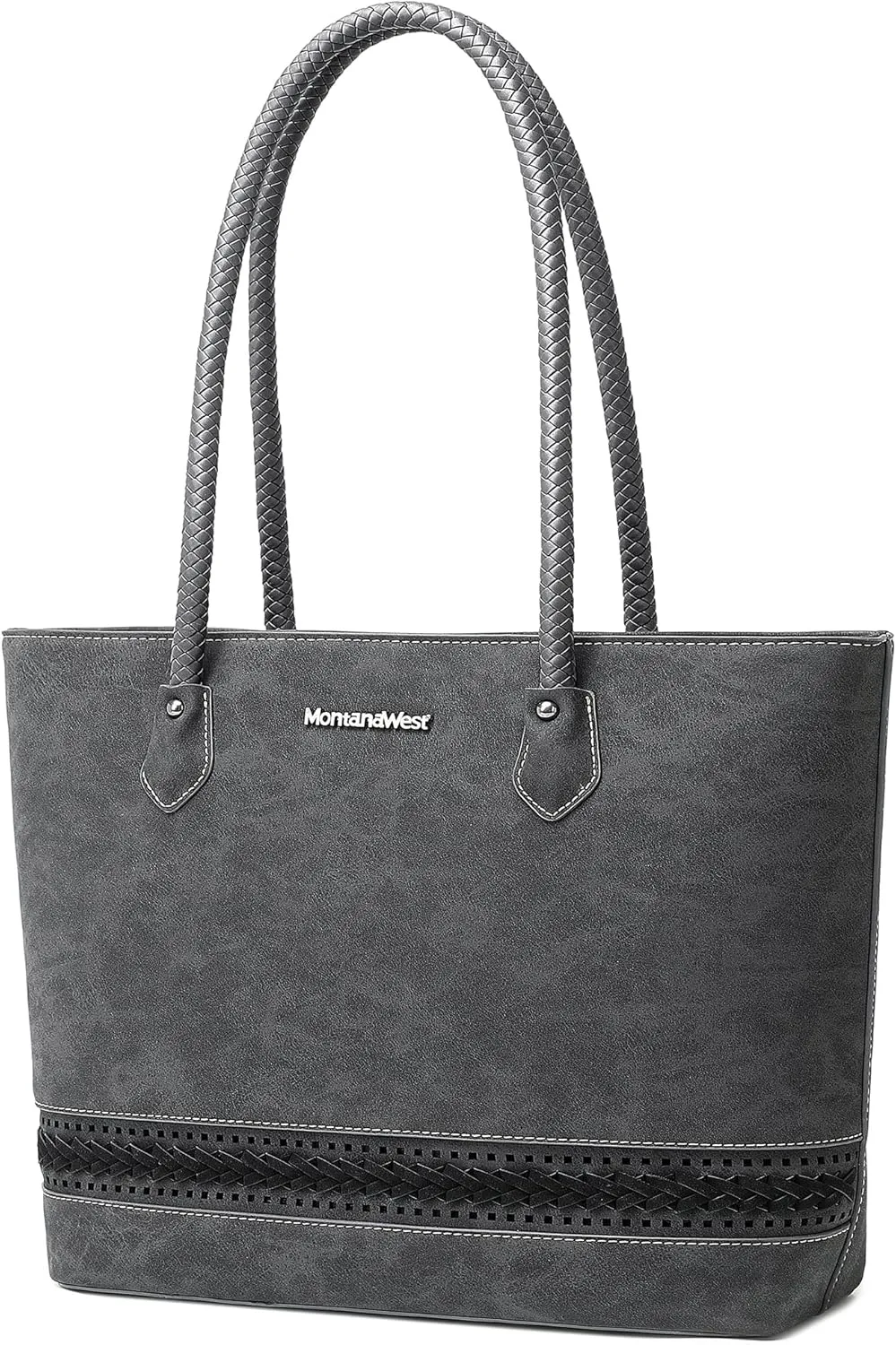 Montana West Woven Tote Bags for Women Medium Purses and Handbags with Concealed Carry Back Zipper Pocket