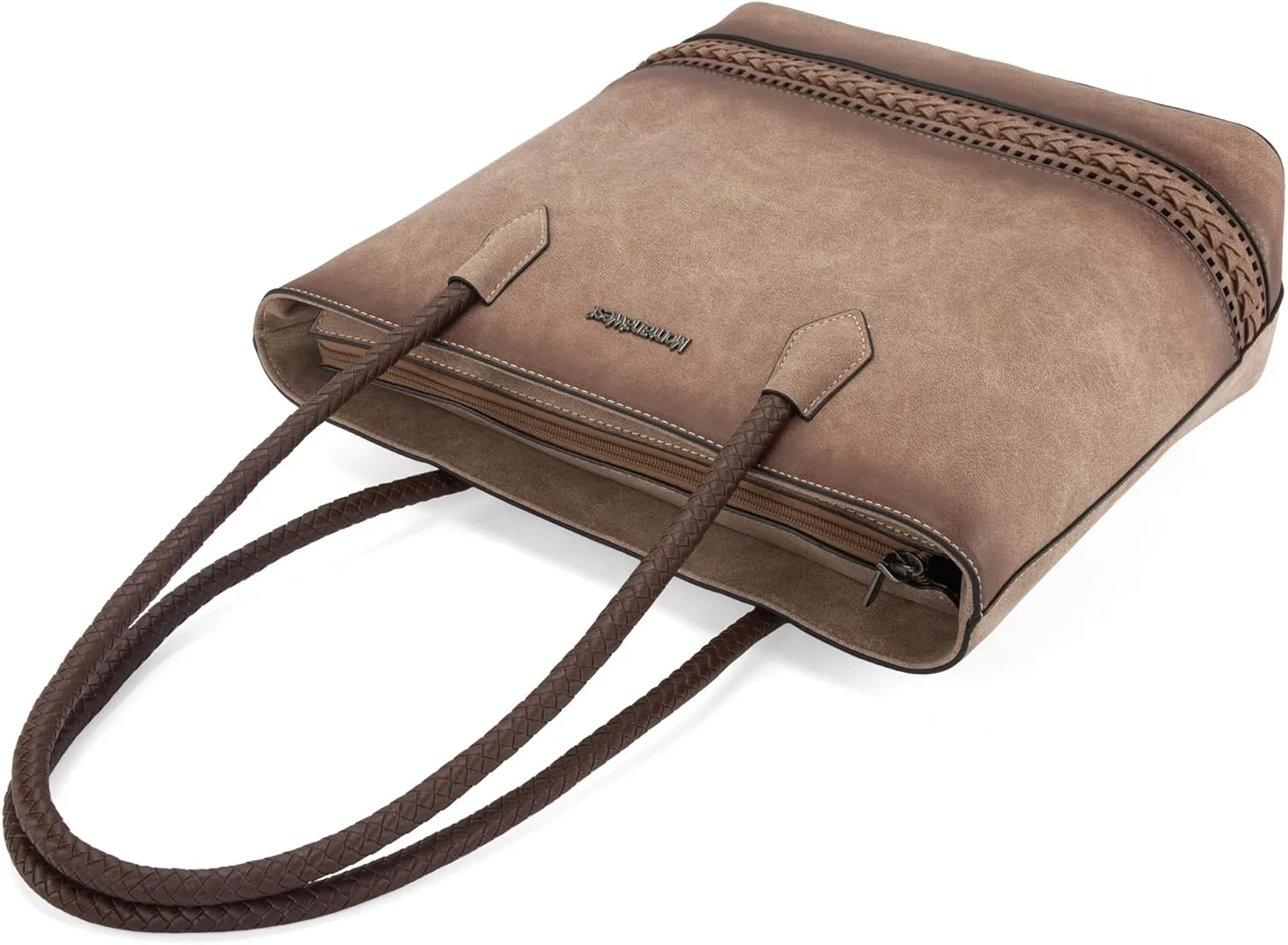 Montana West Woven Tote Bags for Women Medium Purses and Handbags with Concealed Carry Back Zipper Pocket