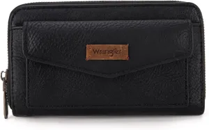 Montana West Wrangler Large Capacity Wallets Women with Wristlet and Metal Smooth Zipper