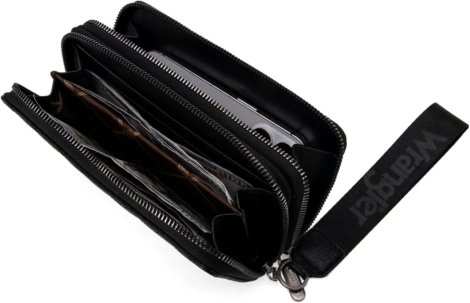 Montana West X Wrangler Black Womens Wallets Rfid Blocking Large and Small Wristlet Set Credit Cards Organizer Cash Cellphone