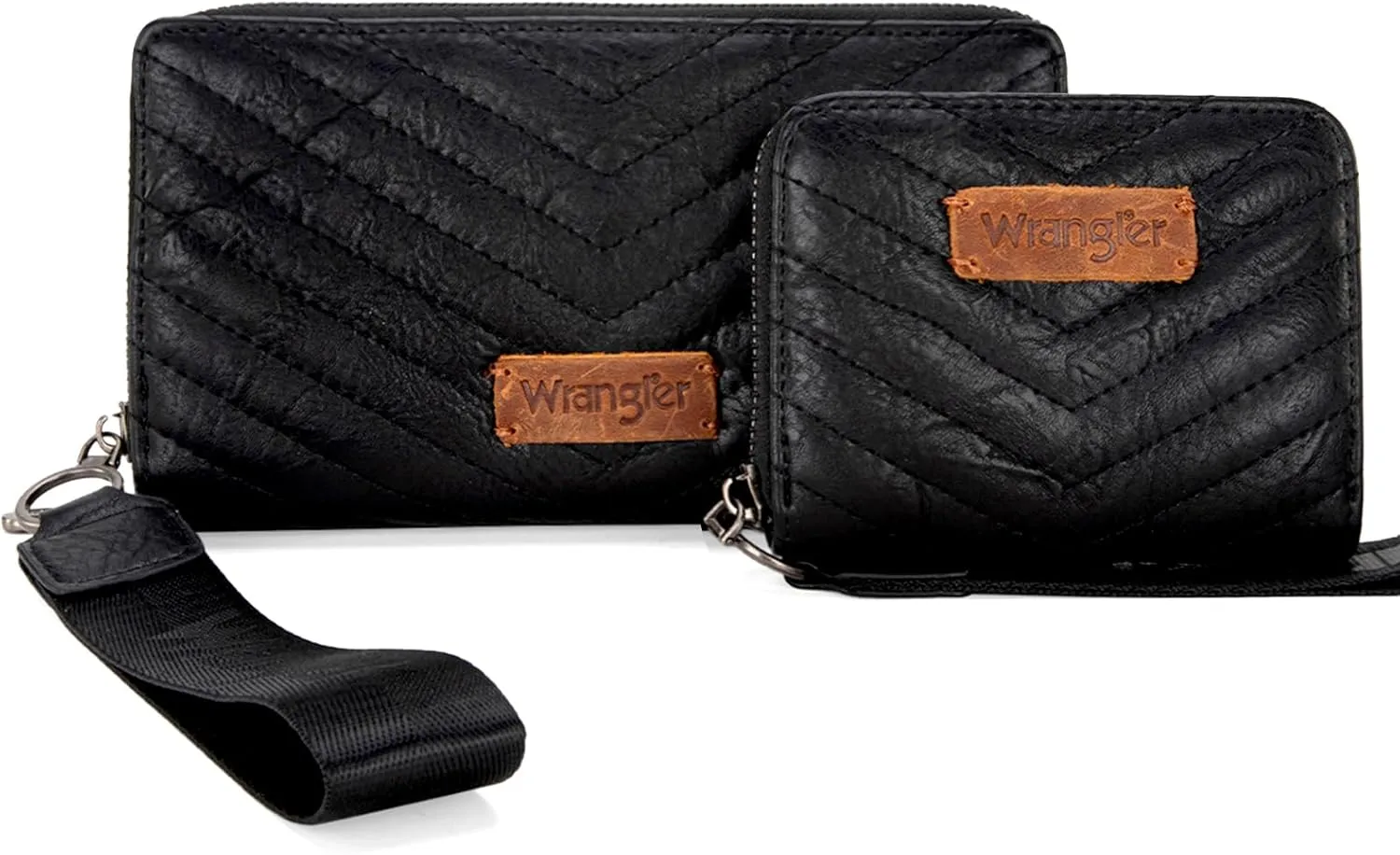 Montana West X Wrangler Black Womens Wallets Rfid Blocking Large and Small Wristlet Set Credit Cards Organizer Cash Cellphone