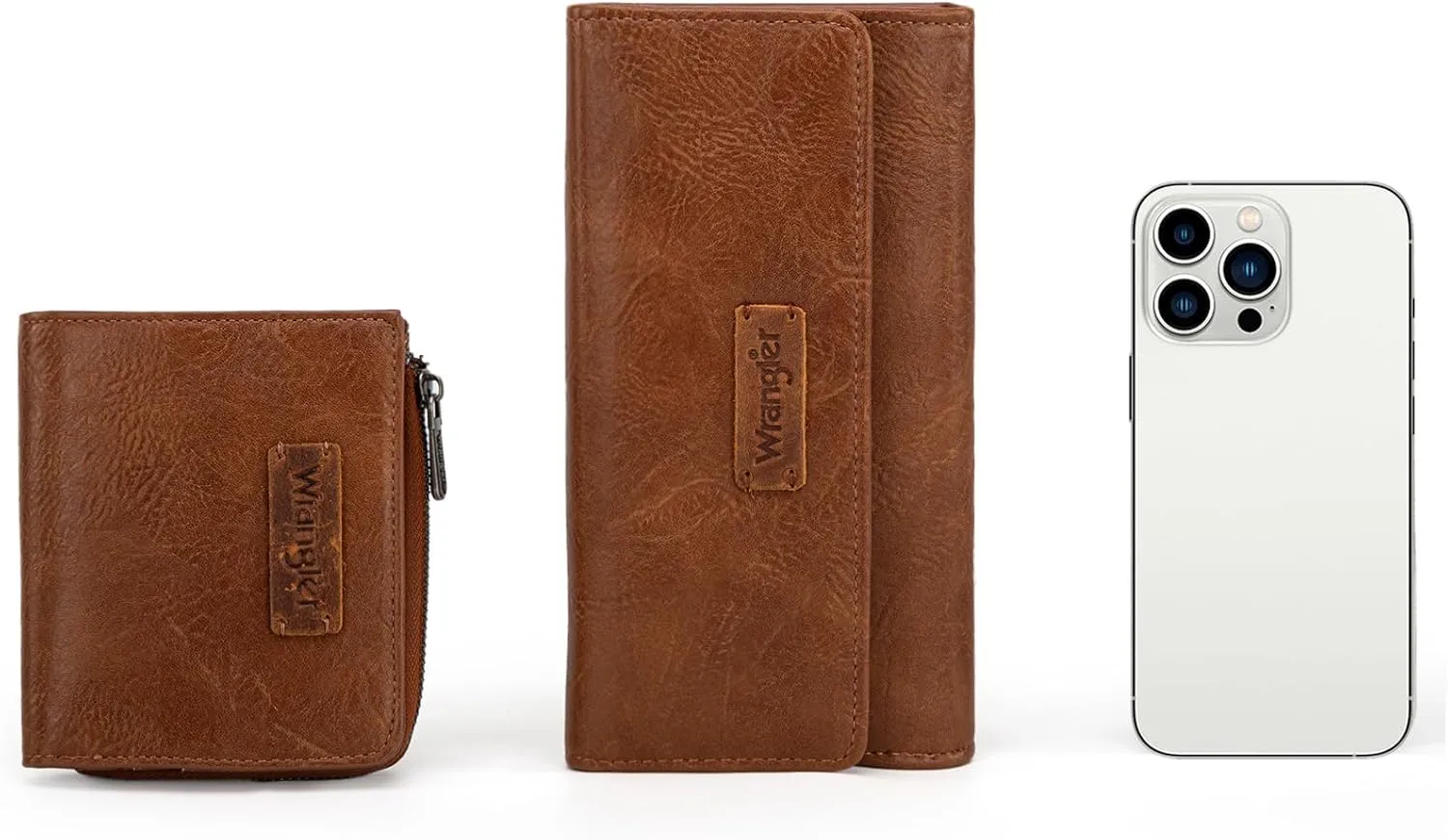 Montana West X Wrangler Wallet Women RFID Blocking Wallet Womens Large Brown Wallets for Women with ID Window Birthday Anniversary