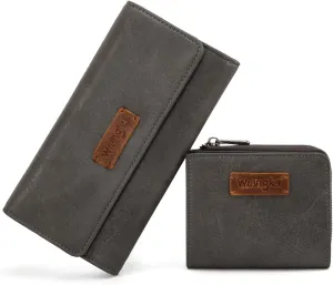 Montana West X Wrangler Women's wallets Set RFID Wallet for Women Large Capacity Wallet Women Female Ladies Tread Wallets with ID Window Birthday Anniversary