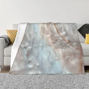 Mother of Pearl Light 50"X40" Flannel Blanket - 100% Soft Polyester, Lightweight and Warm, Suitable for Families, Camping, Travel