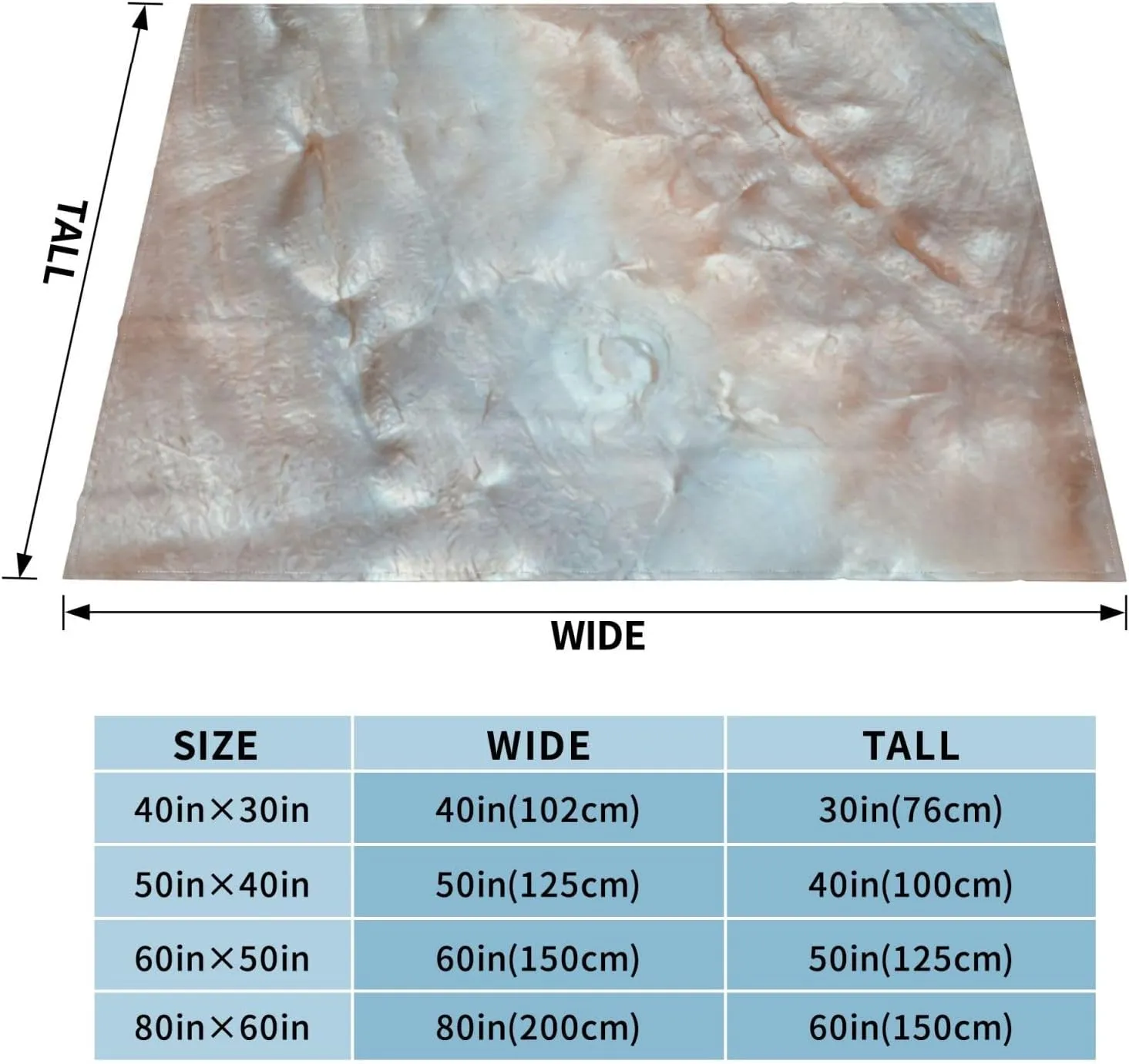 Mother of Pearl Light 50"X40" Flannel Blanket - 100% Soft Polyester, Lightweight and Warm, Suitable for Families, Camping, Travel