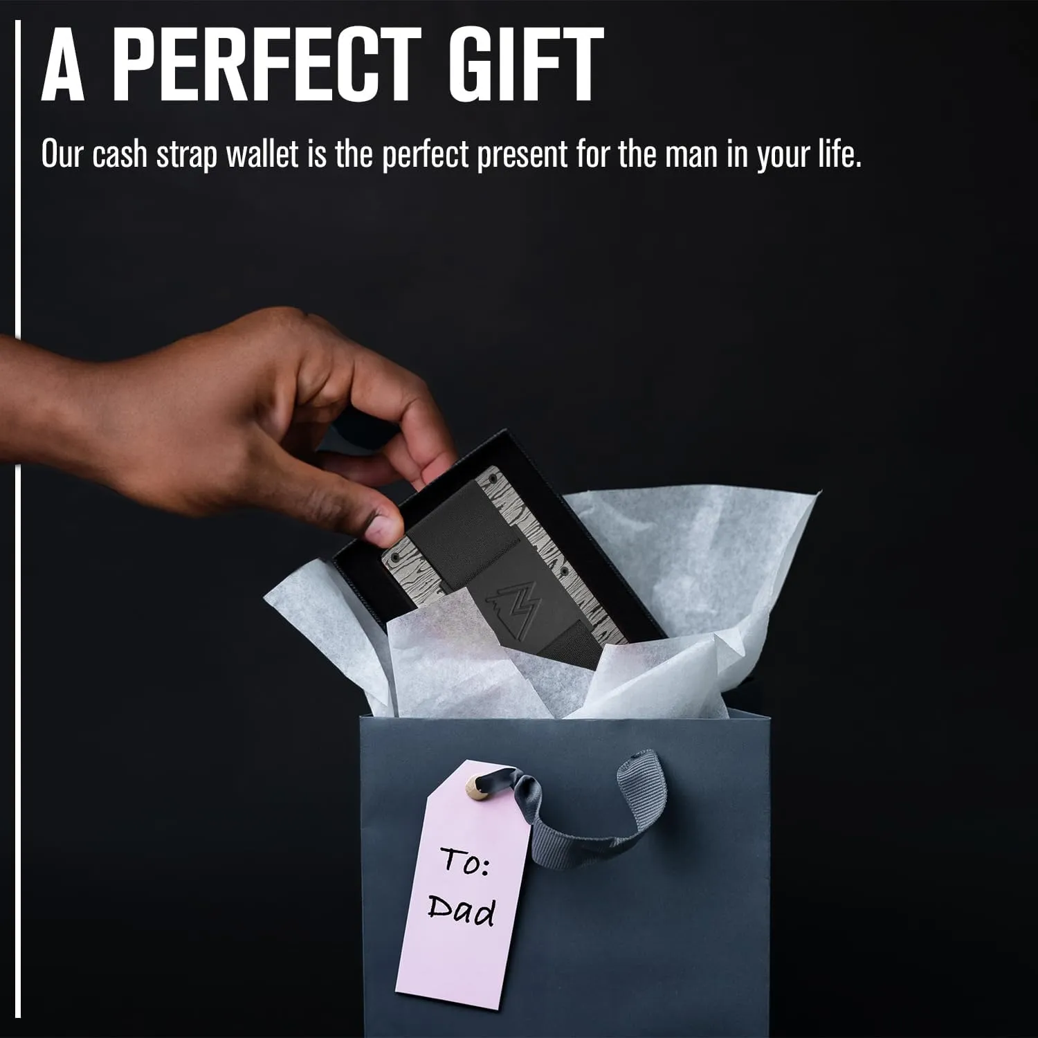 Mountain Voyage Co Minimalist Cash Strap - Slim RFID Blocking Wallet for Men & Women - Scratch Resistant, Credit Card Holder, Easily Removable Money & Cards, Aluminium Wallet (Damascus Aluminum)