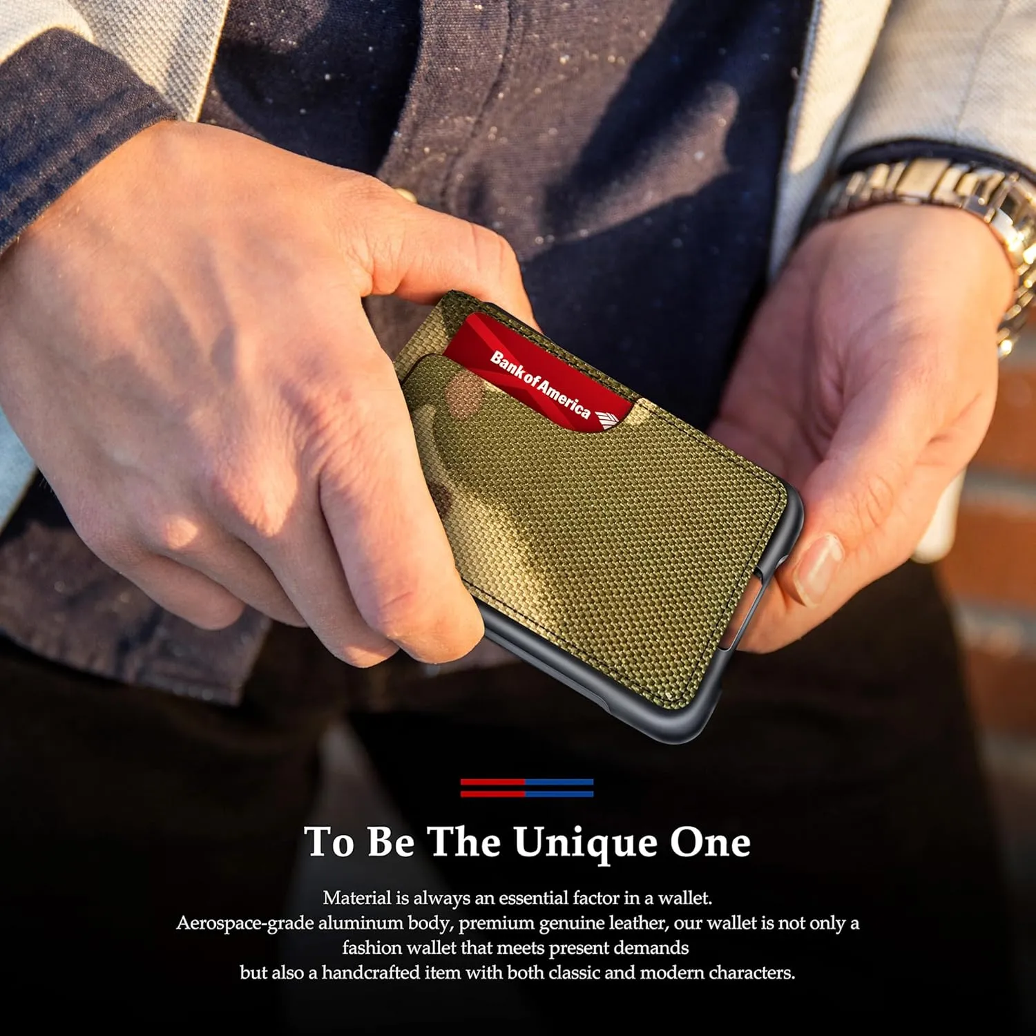 MURADIN Mens Wallet Tactical Bifold Wallets for Men Metal RFID Blocking Aluminum Money Cards Holder Gifts for Men