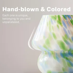 Mushroom Lamp Table Lamp for Bedroom,Small Desk Bedside Lamps for Living Room,Mushroom Decor Cute Mini Modern Mid Century Lamps for Night Stands,Aesthetic Home Living Room Decor(Green)