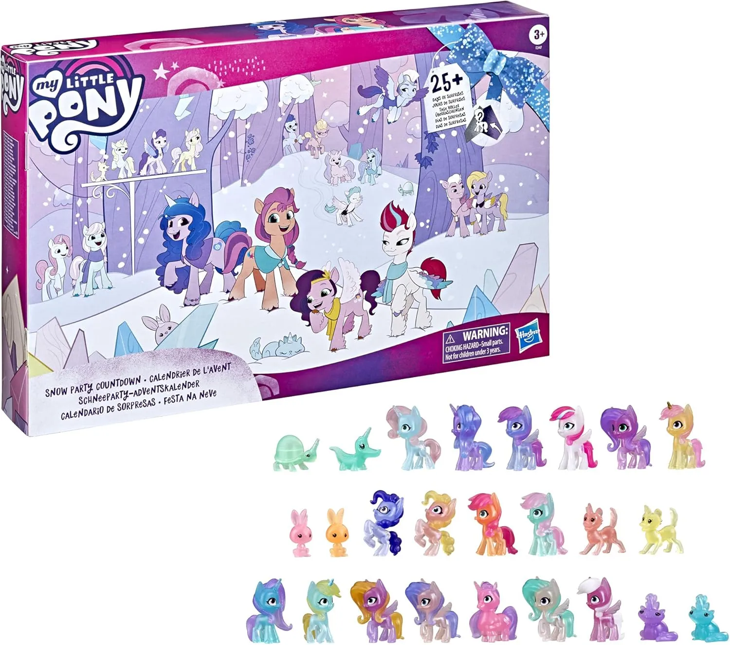 My Little Pony: A New Generation Movie Snow Party Countdown Advent Calendar Toy for Kids - 25 Surprise Pieces, Including 16 Pony Figures (Amazon Exclusive)