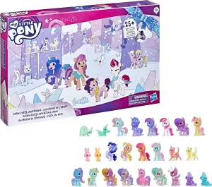 My Little Pony: A New Generation Movie Snow Party Countdown Advent Calendar Toy for Kids - 25 Surprise Pieces, Including 16 Pony Figures (Amazon Exclusive)