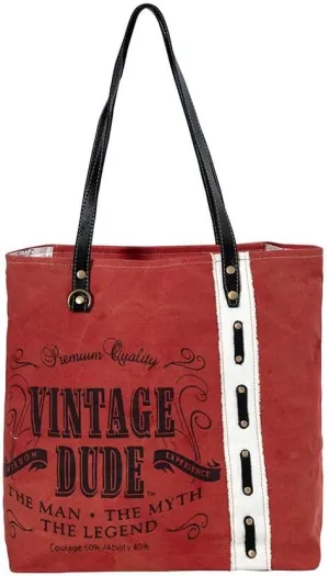 Myra Bag Tote Bag for Women - Western Upcycled Canvas & Leather Shoulder Bag - Western Vintage
